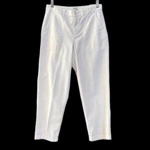 J. Crew White Cotton Cropped Barrel Leg Pant size 8